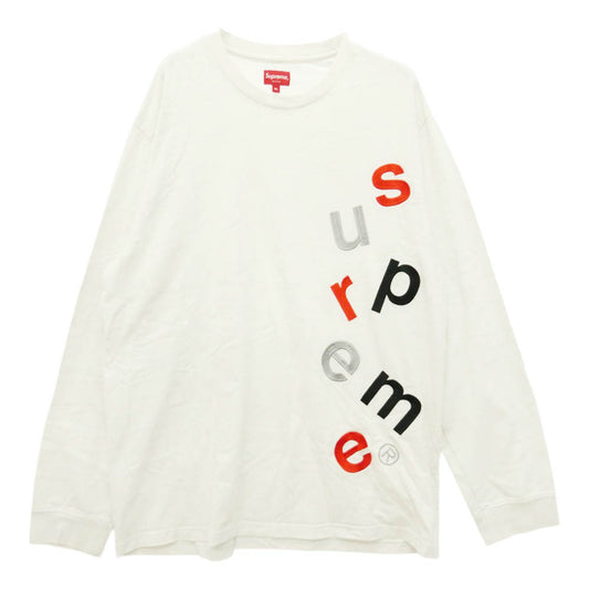 Supreme シュプリーム 20AW Scatter Logo L/S Top ロゴ 長袖 ロングスリーブ Tシャツ カットソー ホワイト系 XL【中古】