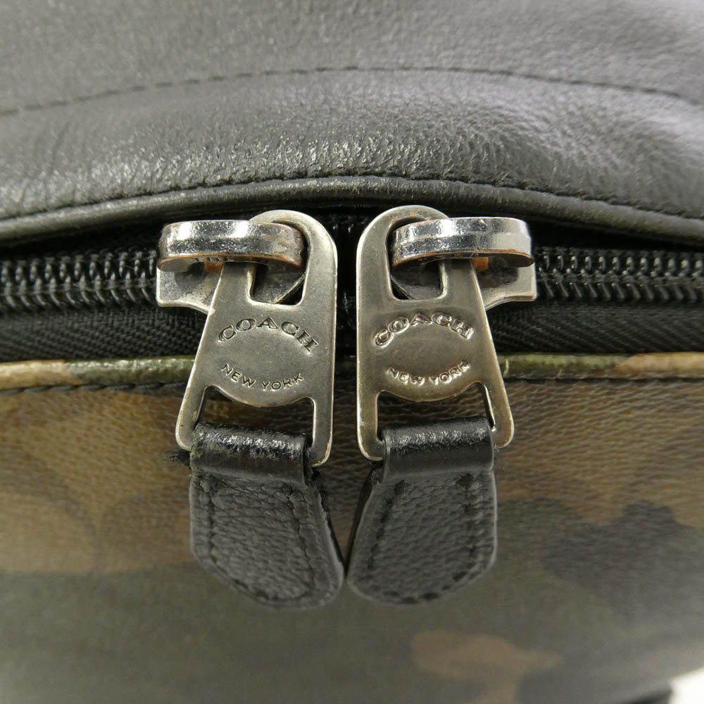 COACH コーチ F59914 シグネチャー カモフラ 迷彩 ロゴ バックパック リュック バッグ ブラック系 ブラウン系 グリーン系【中古】