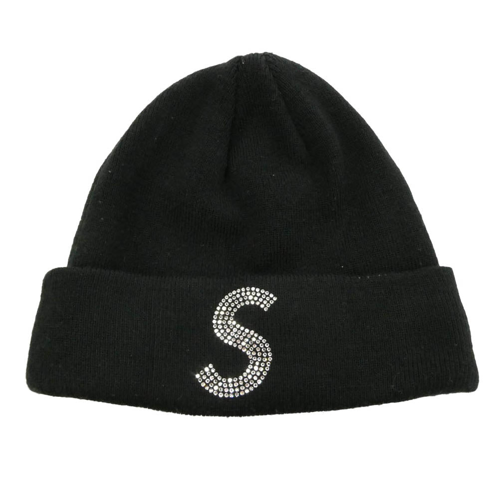 Supreme シュプリーム NEW ERA ニューエラ SWAROVSKI スワロフスキー 21SS × New Era ニューエラ × Swarovski スワロフスキー S Logo Beanie ロゴ ビーニー ニットキャップ 帽子 ブラック系【中古】