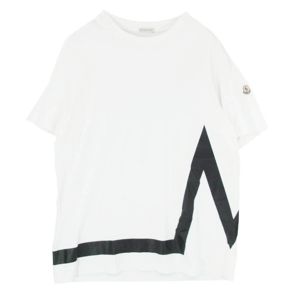 MONCLER モンクレール H20918C00001 S/S T-SHIRT ロゴワッペン 半袖 Tシャツ カットソー ホワイト系 XL【中古】
