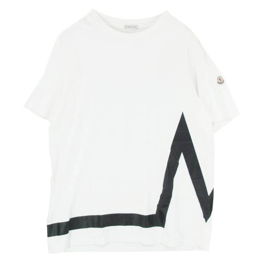 MONCLER モンクレール H20918C00001 S/S T-SHIRT ロゴワッペン 半袖 Tシャツ カットソー ホワイト系 XL【中古】