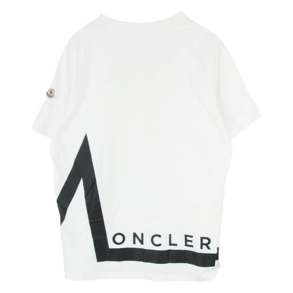 MONCLER モンクレール H20918C00001 S/S T-SHIRT ロゴワッペン 半袖 Tシャツ カットソー ホワイト系 XL【中古】