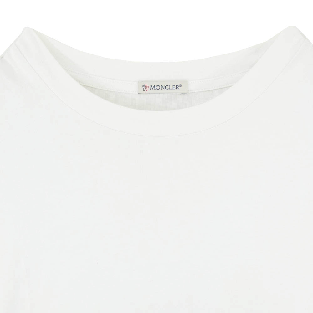 MONCLER モンクレール H20918C00001 S/S T-SHIRT ロゴワッペン 半袖 Tシャツ カットソー ホワイト系 XL【中古】
