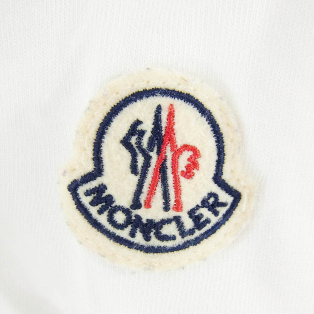 MONCLER モンクレール H20918C00001 S/S T-SHIRT ロゴワッペン 半袖 Tシャツ カットソー ホワイト系 XL【中古】