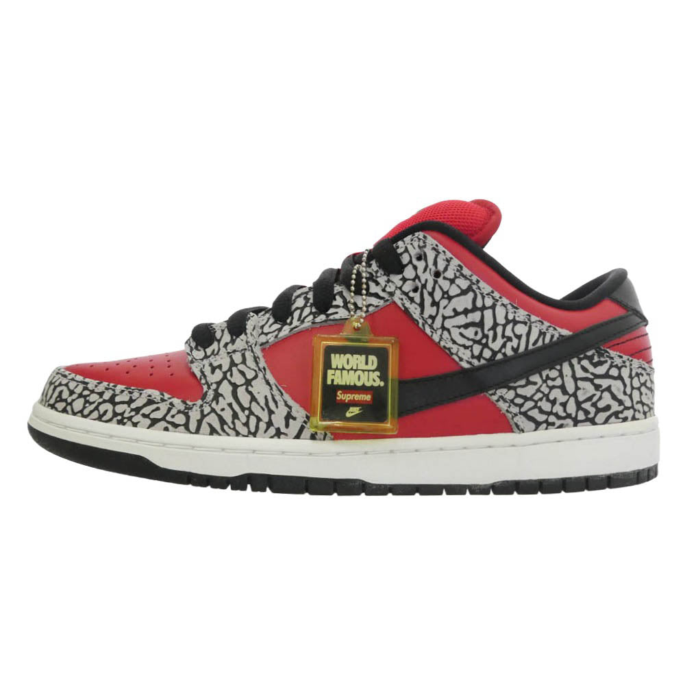 Supreme シュプリーム NIKE ナイキ 313170-600 × Nike ナイキ SB Dunk Low Red Cement ダンク ロー レッドセメント スニーカー レッド系 ブラック系 28cm【美品】【中古】
