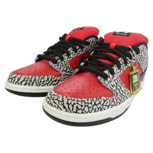 Supreme シュプリーム NIKE ナイキ 313170-600 × Nike ナイキ SB Dunk Low Red Cement ダンク ロー レッドセメント スニーカー レッド系 ブラック系 28cm【美品】【中古】
