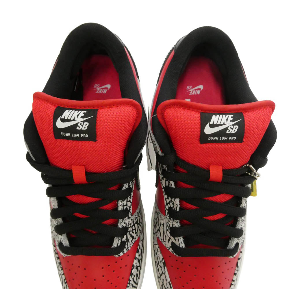Supreme シュプリーム NIKE ナイキ 313170-600 × Nike ナイキ SB Dunk Low Red Cement ダンク ロー レッドセメント スニーカー レッド系 ブラック系 28cm【美品】【中古】