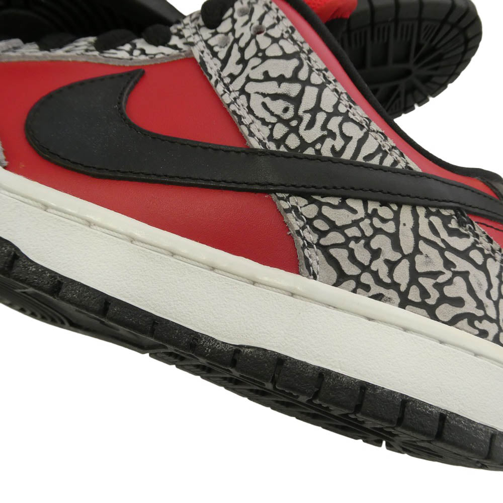 Supreme シュプリーム NIKE ナイキ 313170-600 × Nike ナイキ SB Dunk Low Red Cement ダンク ロー レッドセメント スニーカー レッド系 ブラック系 28cm【美品】【中古】
