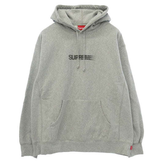 Supreme シュプリーム 23SS Motion Logo Hooded Sweatshirt モーション ロゴ フーデッド スウェット シャツ プルオーバー パーカー グレー系 XL【中古】