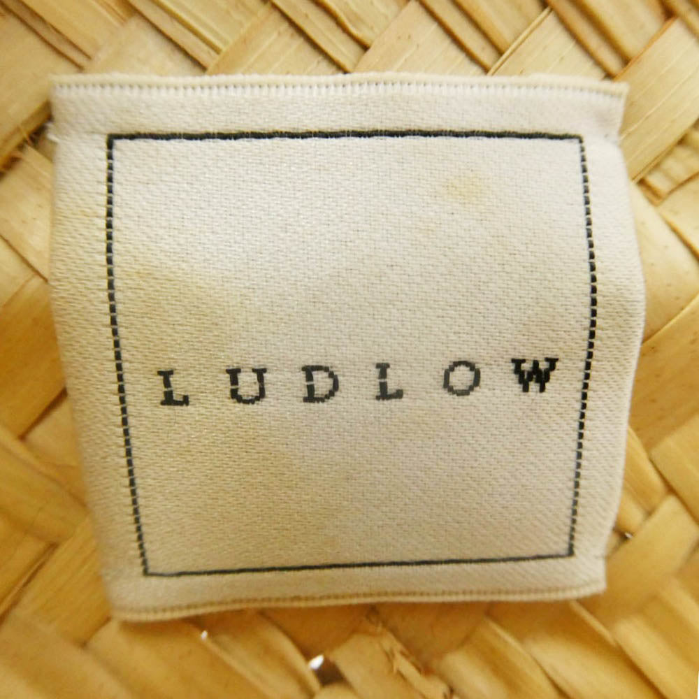 LUDLOW ラドロー オーガンジー リボン フリル ストロー バスケット かごバッグ トート バッグ ライトブラウン系 ブラック系【中古】