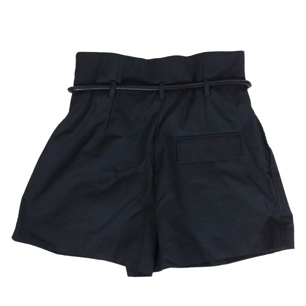 3.1 フィリップリム E2015351CNS Origami-Pleated Short オリガミ プリーツ レザーベルト ショーツ ショートパンツ ブラック系【中古】