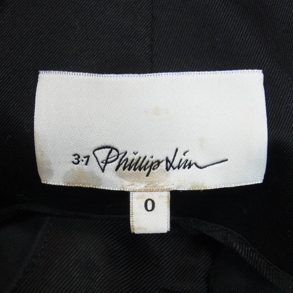 3.1 フィリップリム E2015351CNS Origami-Pleated Short オリガミ プリーツ レザーベルト ショーツ ショートパンツ ブラック系【中古】