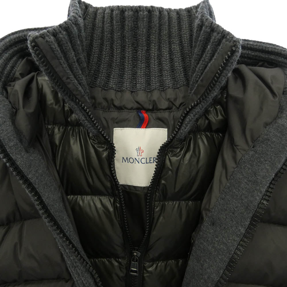 MONCLER モンクレール 320914131105 モンクレールジャパンタグ CANUT カヌート ウール切替 ダウンジャケット チャコール系 2【中古】