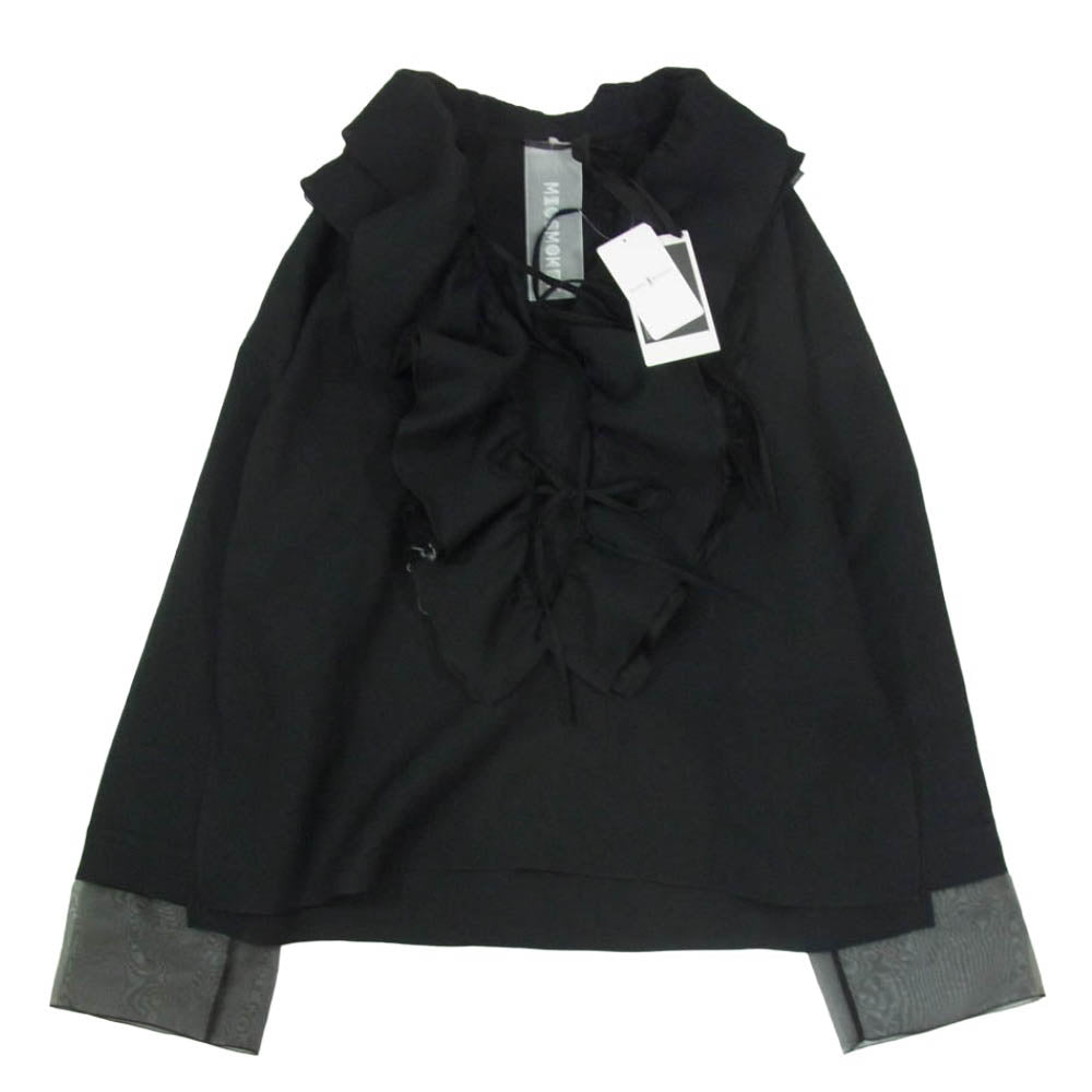 ミオズモーキー 25AW 252ST002 RUFFLE BLOUSE ラッフル ブラウス ブラック系 38【極上美品】【中古】