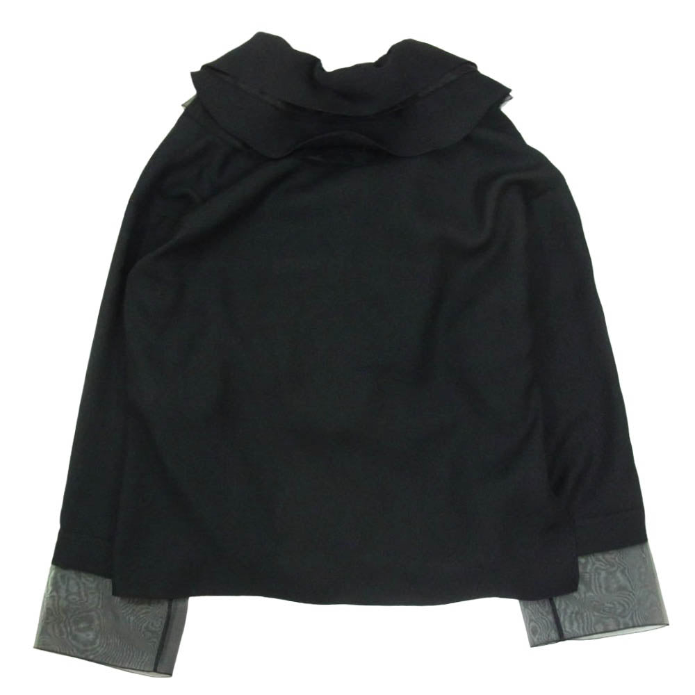 ミオズモーキー 25AW 252ST002 RUFFLE BLOUSE ラッフル ブラウス ブラック系 38【極上美品】【中古】
