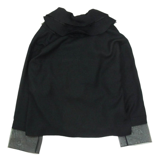 ミオズモーキー 25AW 252ST002 RUFFLE BLOUSE ラッフル ブラウス ブラック系 38【極上美品】【中古】