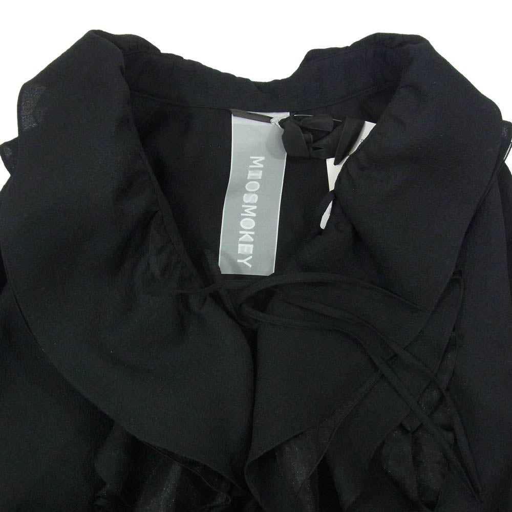 ミオズモーキー 25AW 252ST002 RUFFLE BLOUSE ラッフル ブラウス ブラック系 38【極上美品】【中古】