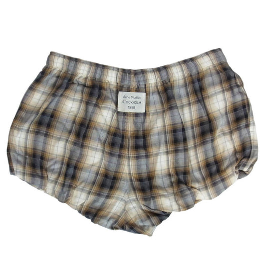 ACNE STUDIOS アクネストゥディオズ FN-WN-SHOR000133 Pebby Check Mini Shorts チェック ミニ ショート パンツ ボトムスイン ショーツ ライトブラウン系 34【中古】