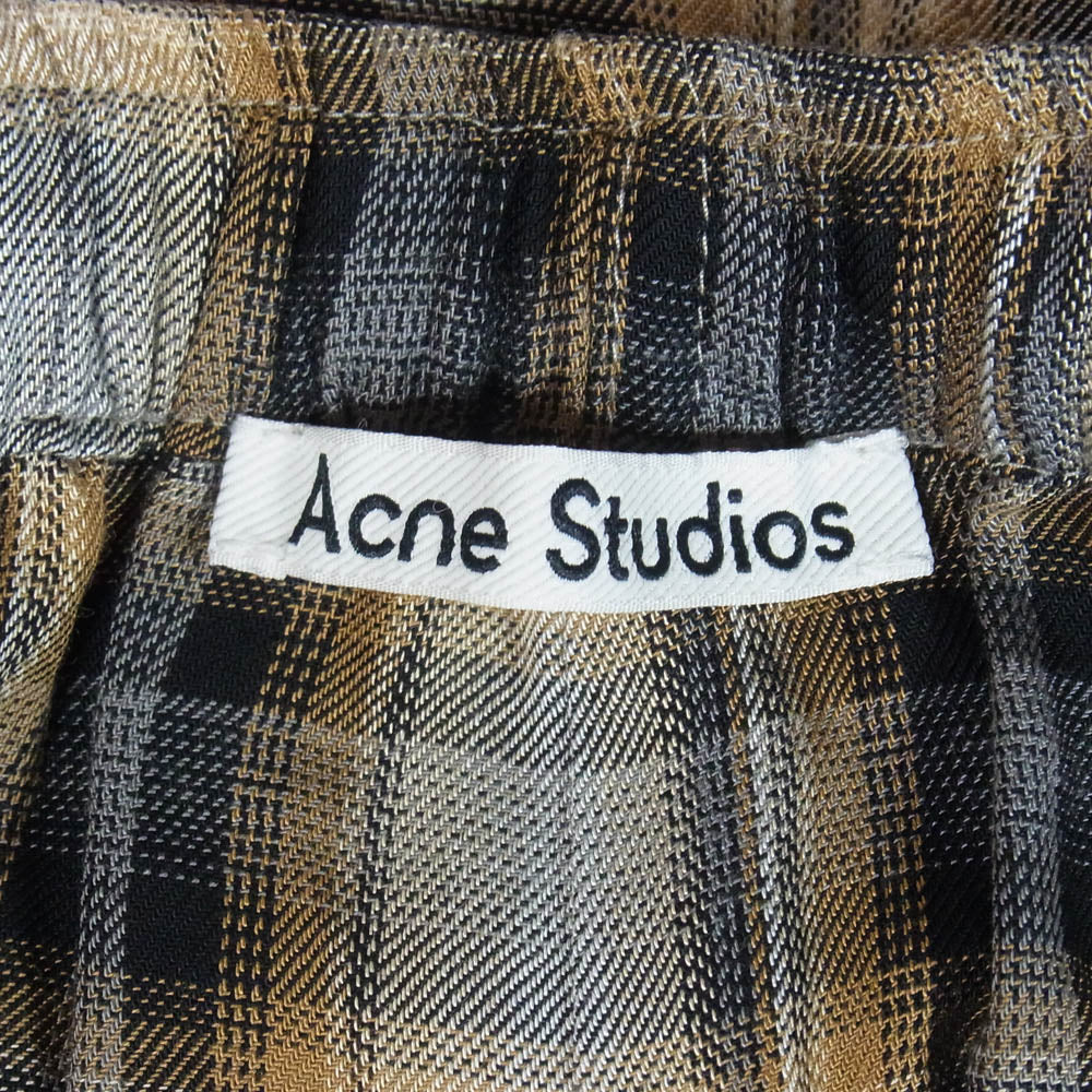 ACNE STUDIOS アクネストゥディオズ FN-WN-SHOR000133 Pebby Check Mini Shorts チェック ミニ ショート パンツ ボトムスイン ショーツ ライトブラウン系 34【中古】