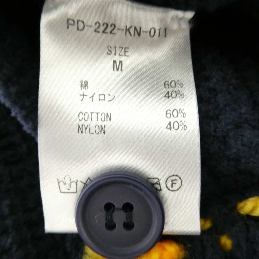 フィンガリン PD-222-KN-011 PG1 KNIT ステッチ ニット カーディガン ジャケット ネイビー系 イエロー系 M【中古】