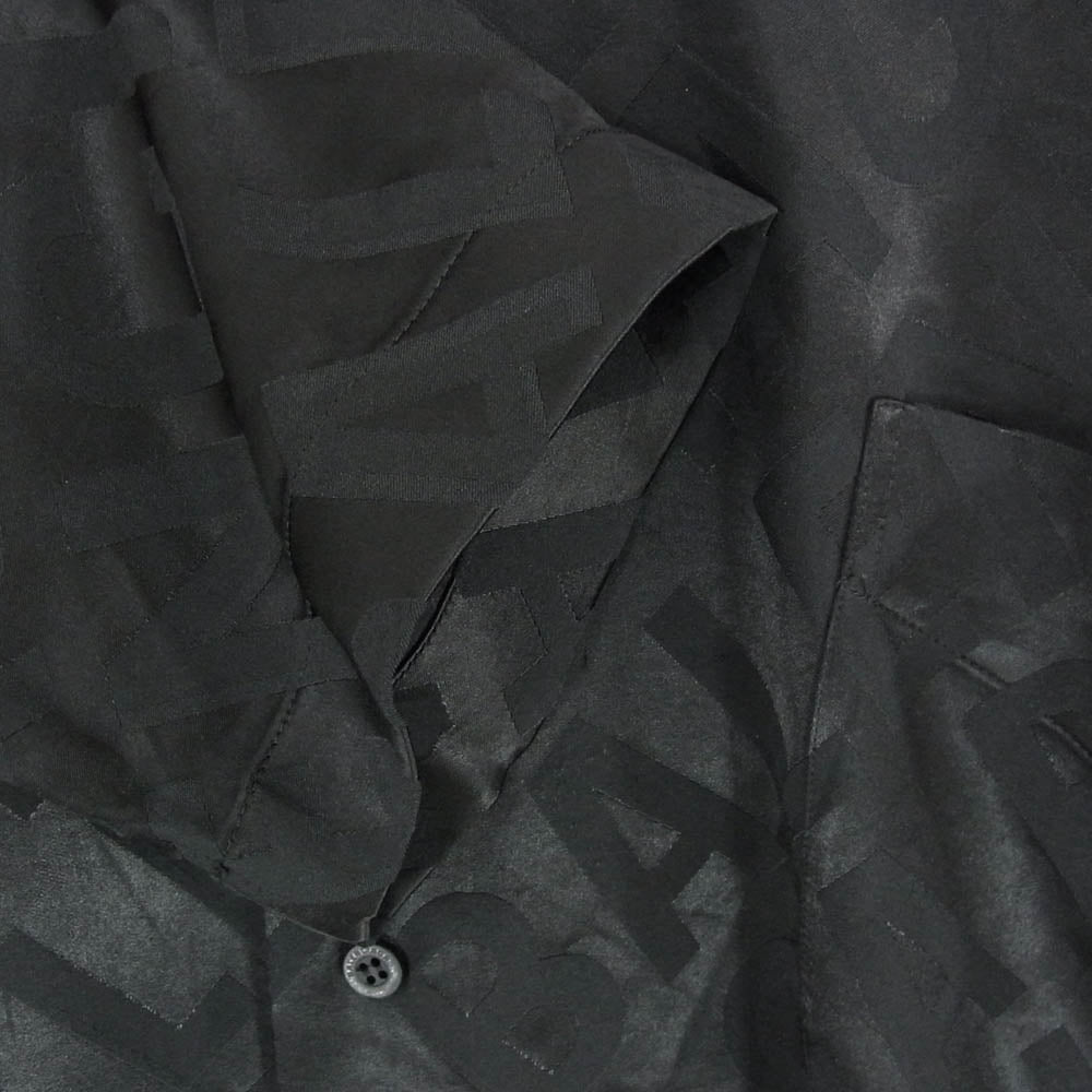 BALENCIAGA バレンシアガ 681812 HOMEWEAR BB モノグラム ロゴ 総柄 レーヨン オーバーサイズ 長袖シャツ ブラック系 37【中古】