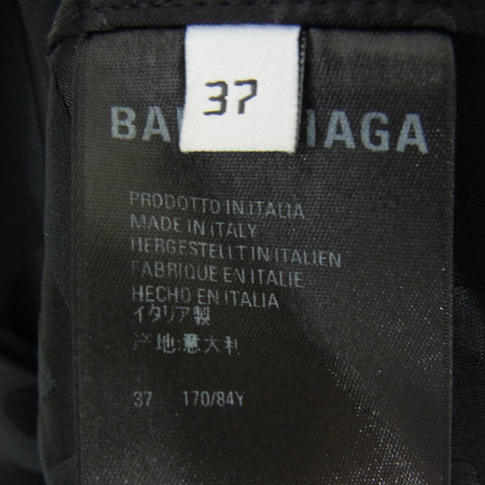 BALENCIAGA バレンシアガ 681812 HOMEWEAR BB モノグラム ロゴ 総柄 レーヨン オーバーサイズ 長袖シャツ ブラック系 37【中古】