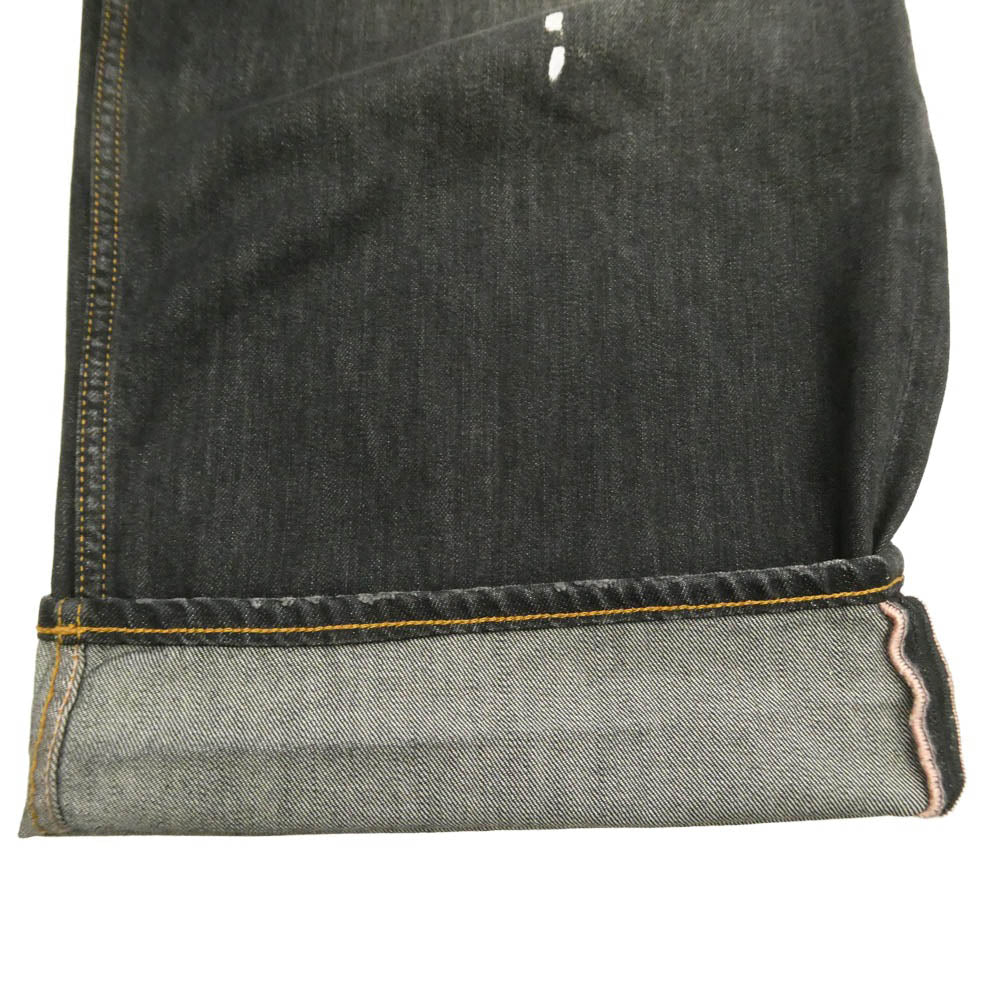 ACNE STUDIOS アクネストゥディオズ C00103 Relaxed Fit Jeans 2023 ペイント加工 リラックスフィット ジーンズ ブラック デニム パンツ レザーポケット ブラック系 L【中古】