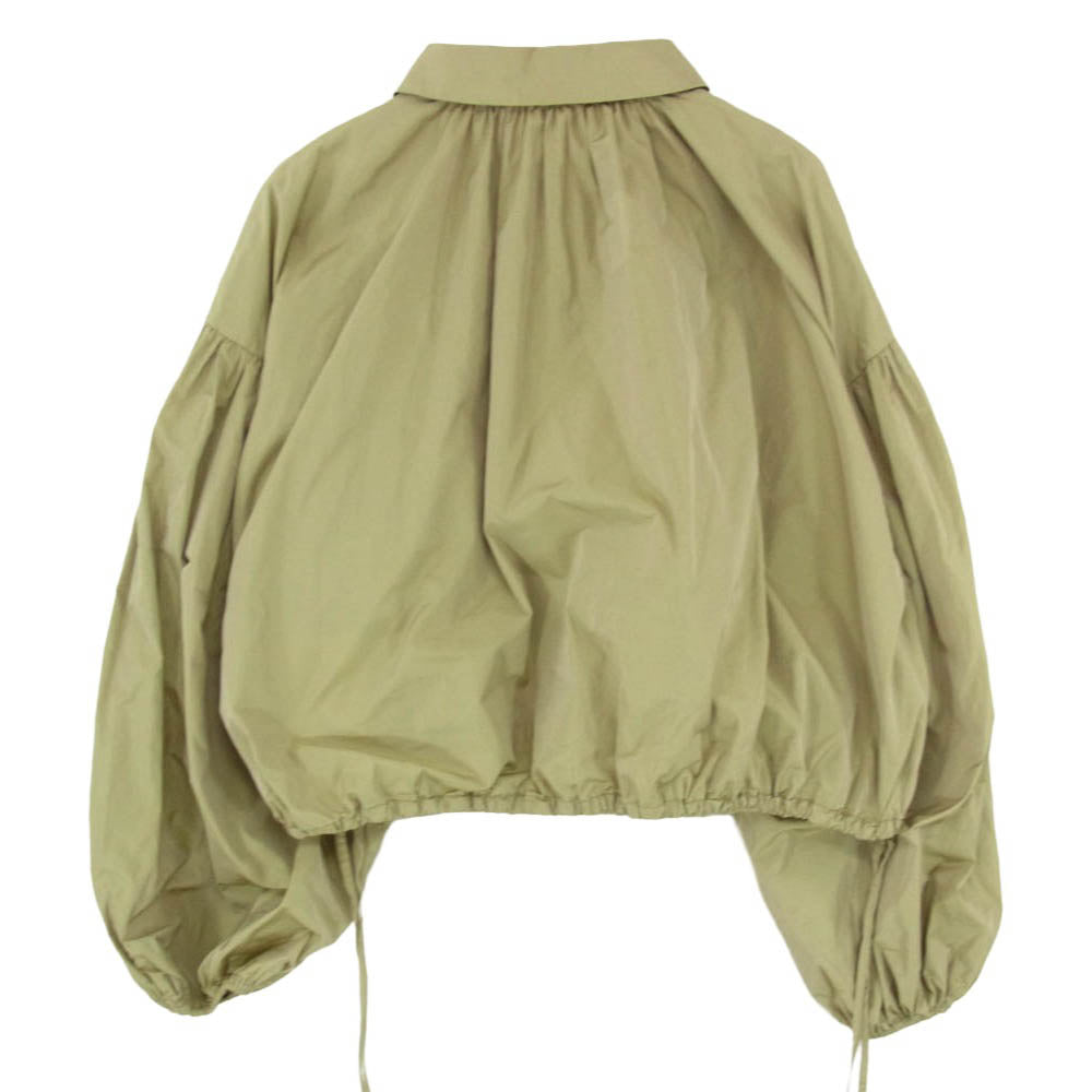 ダイアグラム 24AW 03243 41154-00 タフタ ギャザー 長袖 シャツ ブラウス ベージュ系 36【美品】【中古】