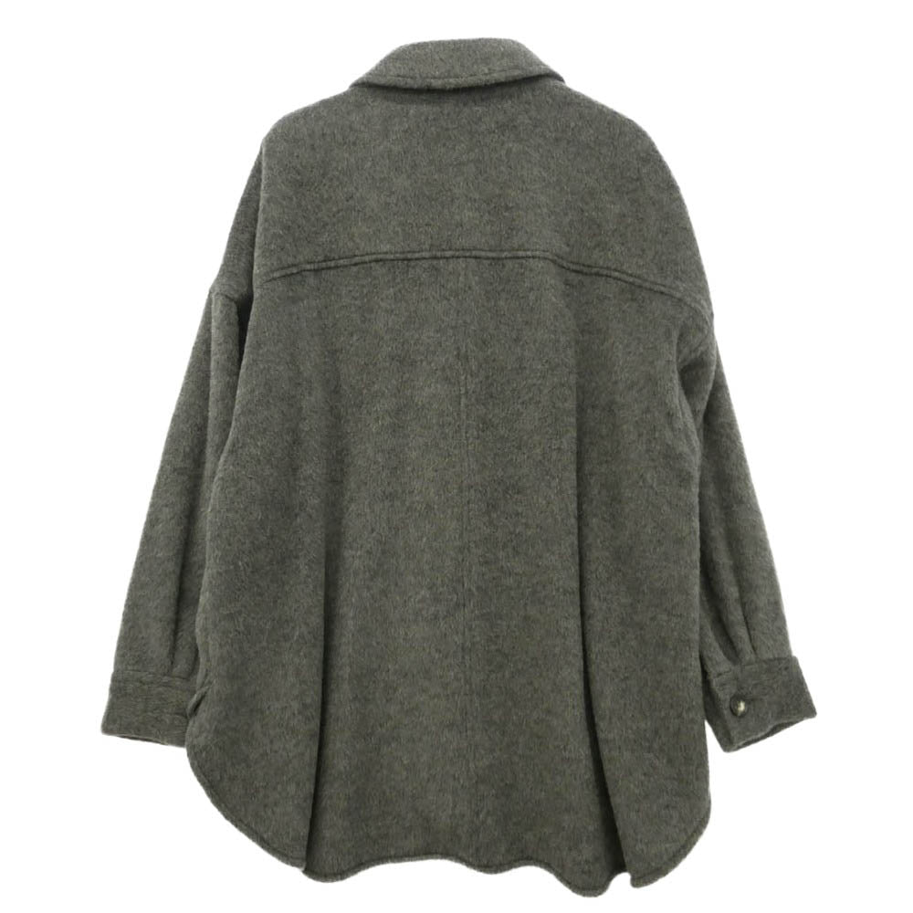 サクラ 122605031 ウール アルパカ モヘヤ混 シャギー シャツ ジャケット コート グレー系 38【美品】【中古】