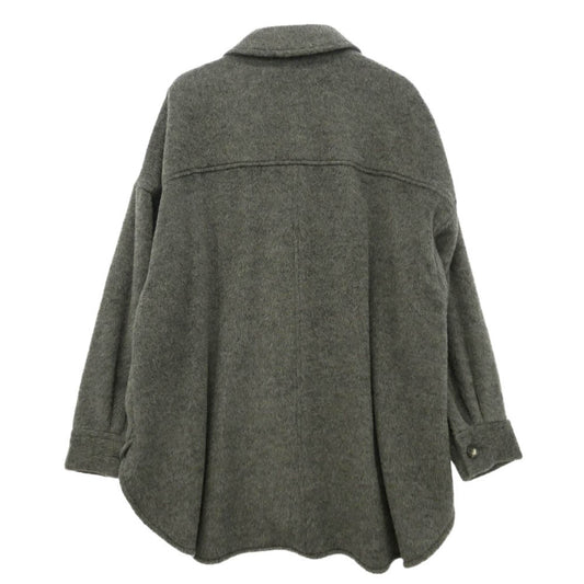 サクラ 122605031 ウール アルパカ モヘヤ混 シャギー シャツ ジャケット コート グレー系 38【美品】【中古】