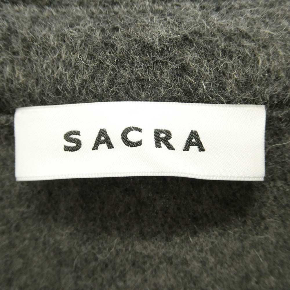 サクラ 122605031 ウール アルパカ モヘヤ混 シャギー シャツ ジャケット コート グレー系 38【美品】【中古】