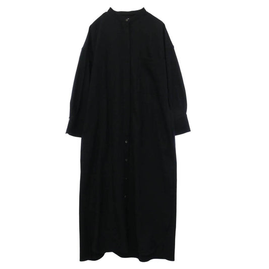 サクラ 122512041 ウール バンドカラー 長袖 ロングシャツ ワンピース ブラック系 38【美品】【中古】