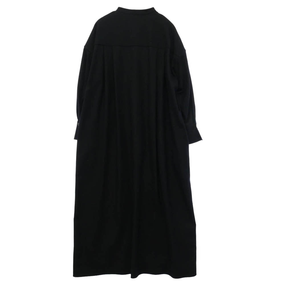 サクラ 122512041 ウール バンドカラー 長袖 ロングシャツ ワンピース ブラック系 38【美品】【中古】