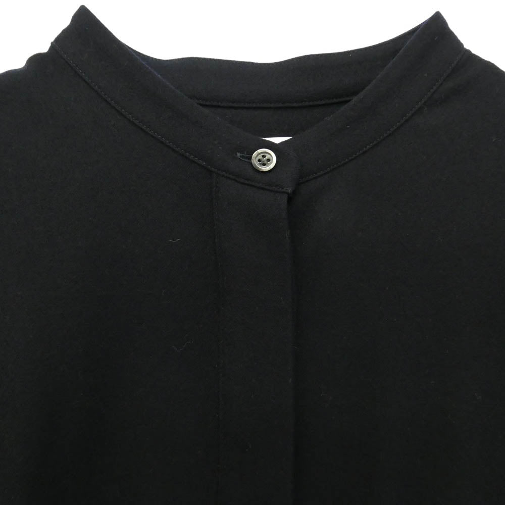 サクラ 122512041 ウール バンドカラー 長袖 ロングシャツ ワンピース ブラック系 38【美品】【中古】