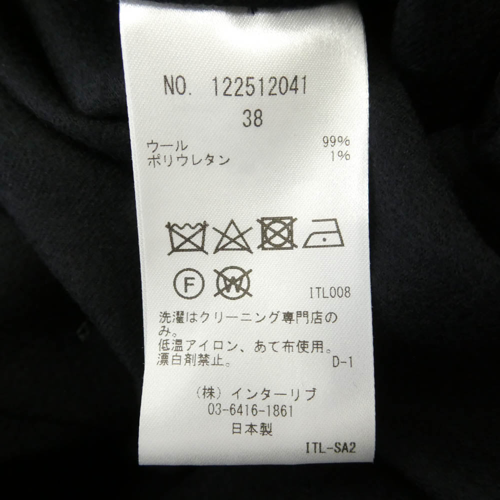 サクラ 122512041 ウール バンドカラー 長袖 ロングシャツ ワンピース ブラック系 38【美品】【中古】