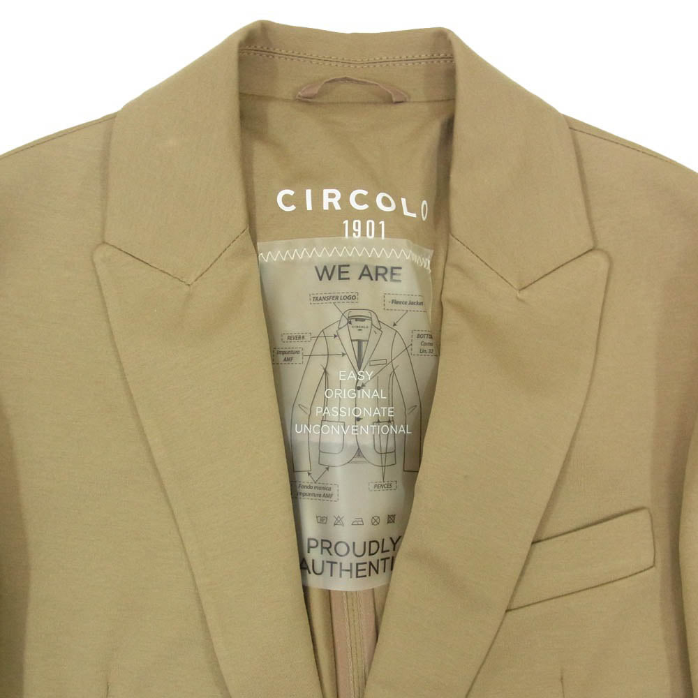 CIRCOLO1901 チルコロ1901 CN4242 コットン ジャージー ジャケット カーキ系 48【中古】