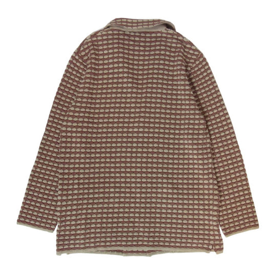 LARDINI ラルディーニ イタリア製 ブートニエールピン付き コットン ニット カーディガン ジャケット ブラウン系 M【中古】