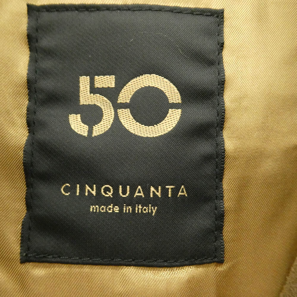 チンクワンタ 15U イタリア製 やぎ革 スエード ブルゾン ジップアップ ジャケット ブラウン系 46【中古】