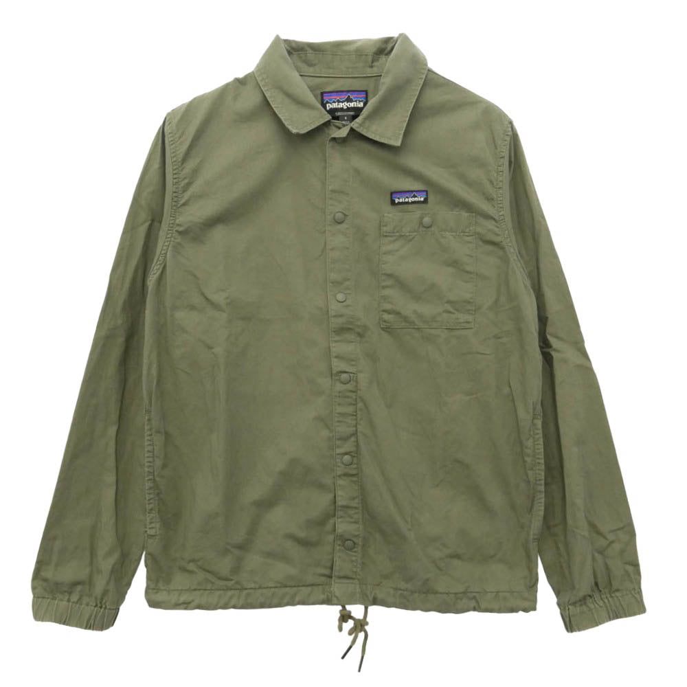 patagonia パタゴニア 25335SP19 Hemp Coaches Jacket ヘンプ コーチ スナップボタン 長袖 シャツ ジャケット グレイッシュグリーン系 S【中古】