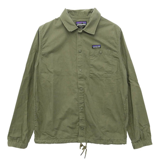 patagonia パタゴニア 25335SP19 Hemp Coaches Jacket ヘンプ コーチ スナップボタン 長袖 シャツ ジャケット グレイッシュグリーン系 S【中古】