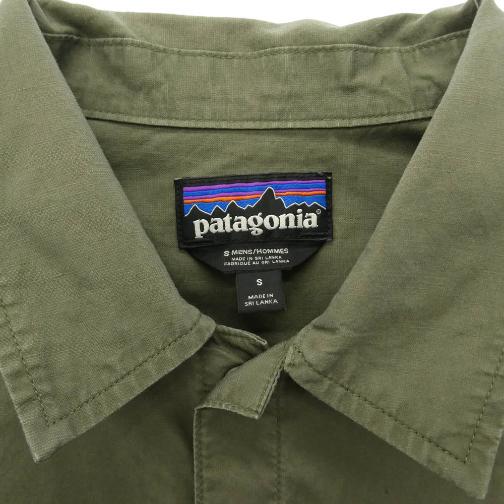 patagonia パタゴニア 25335SP19 Hemp Coaches Jacket ヘンプ コーチ スナップボタン 長袖 シャツ ジャケット グレイッシュグリーン系 S【中古】