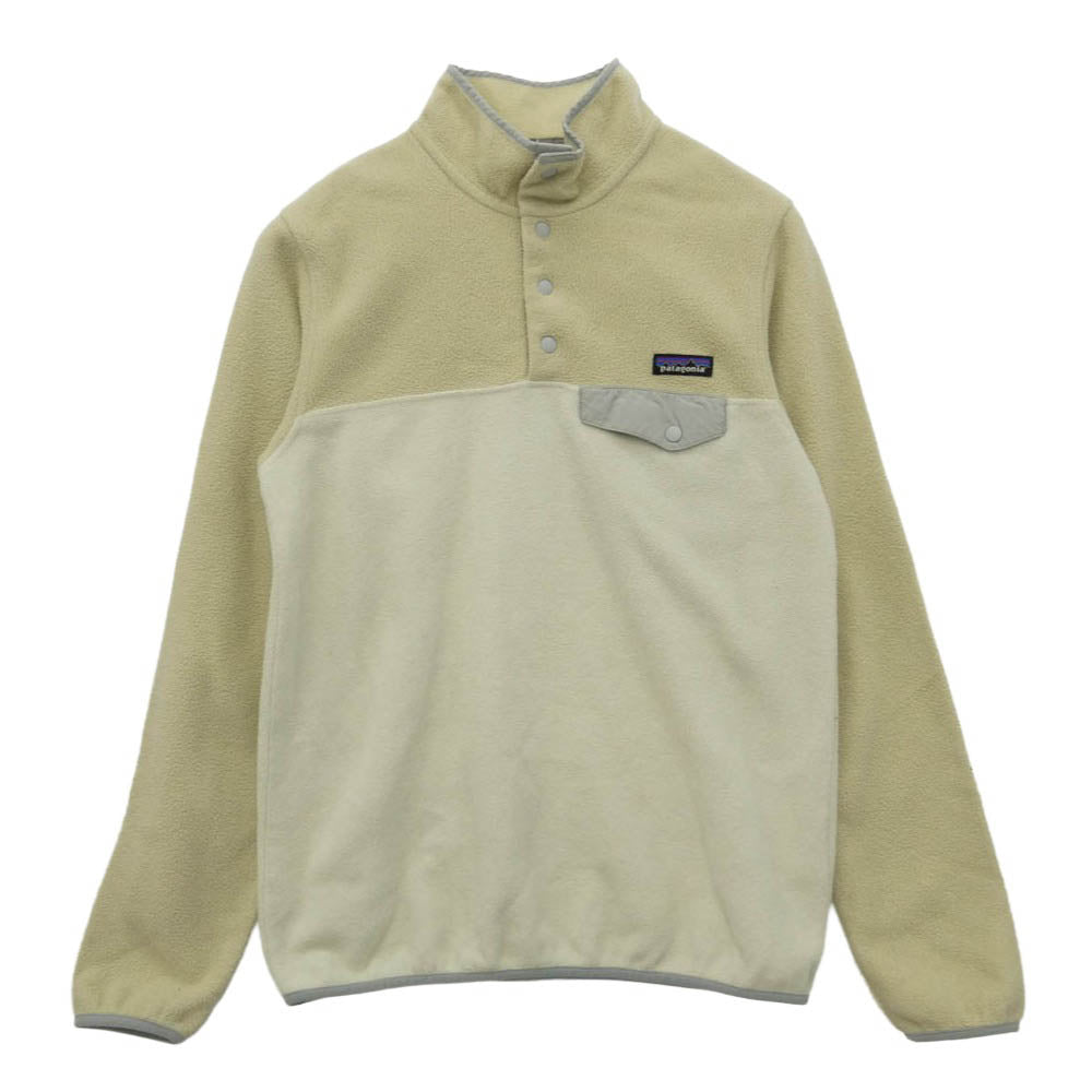 patagonia パタゴニア 15AW 25455FA15 Womens Lightweight Synchilla Snap T ウィメンズ ライトウェイト シンチラ スナップ プルオーバー フリース スウェット ベージュ系 オフホワイト系 M【中古】