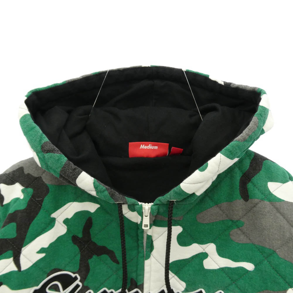 Supreme シュプリーム 25AW Quilted Zip Up Hooded Sweatshirt キルティング ジップアップ フーデッド スウェットシャツ ジップパーカー フーディー マルチカラー系 M【中古】