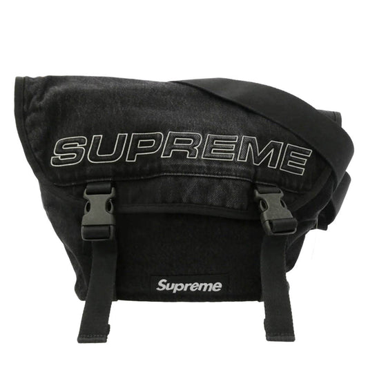 Supreme シュプリーム 25AW Denim Messenger Bag ボックスロゴ デニム メッセンジャー バッグ ブラック系 27×38×19cm【新古品】【未使用】【中古】