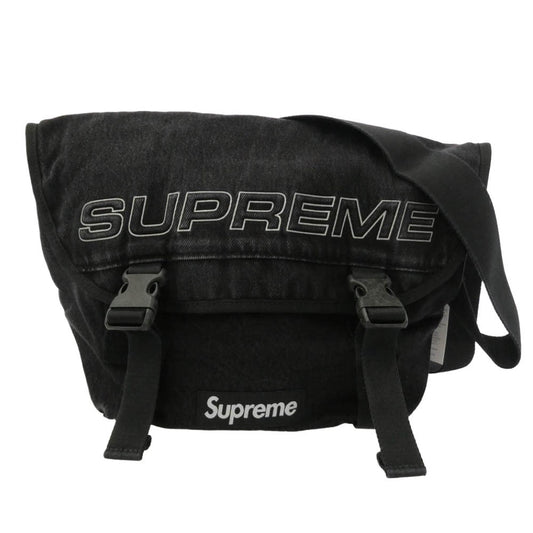 Supreme シュプリーム 25AW Denim Messenger Bag ボックスロゴ デニム メッセンジャー バッグ ブラック系 27×38×19cm【新古品】【未使用】【中古】