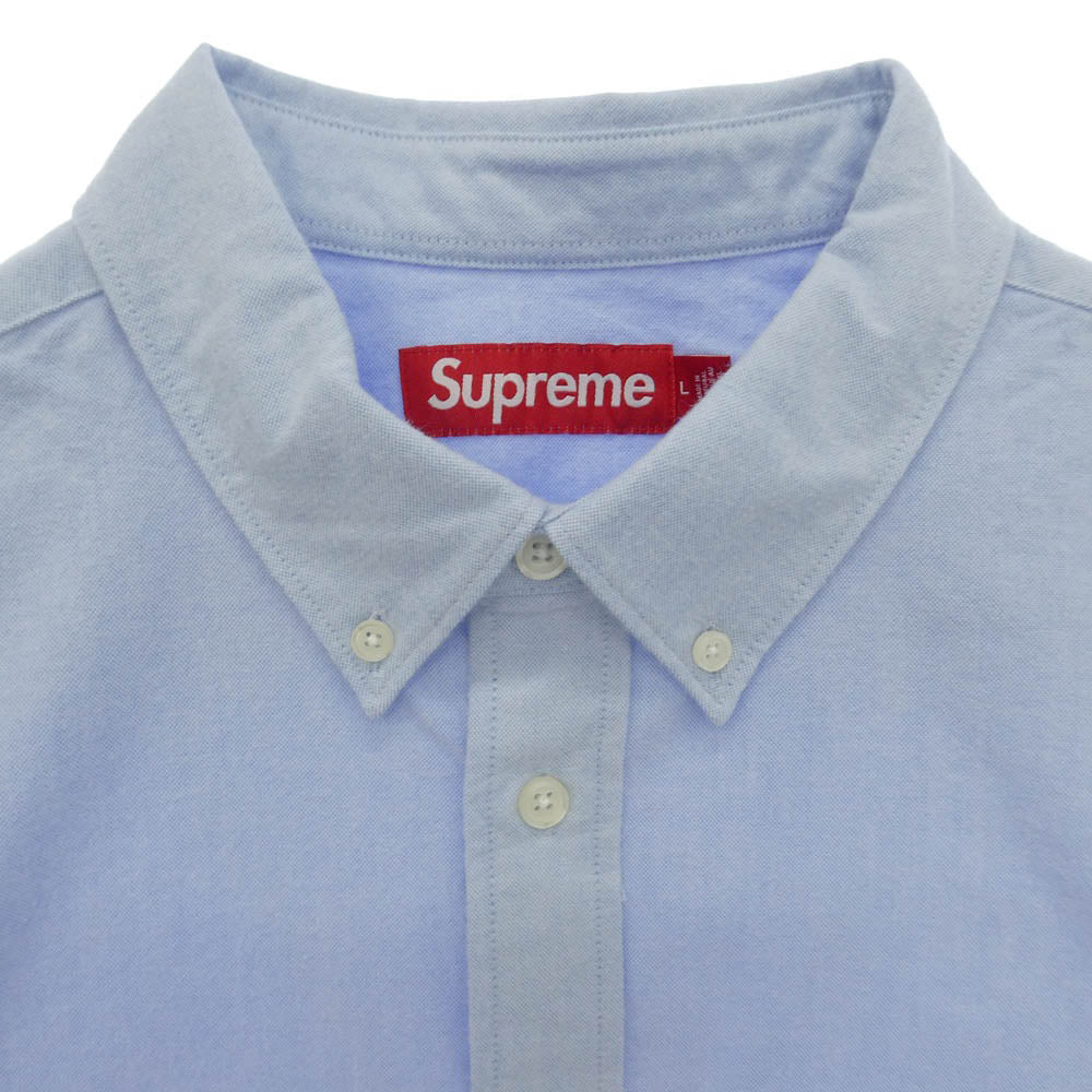 Supreme シュプリーム 25AW Loose Fit Flannel Oxford Shirt ルーズフィット フランネル オックス フォード 長袖シャツ ライトブルー系 L【新古品】【未使用】【中古】