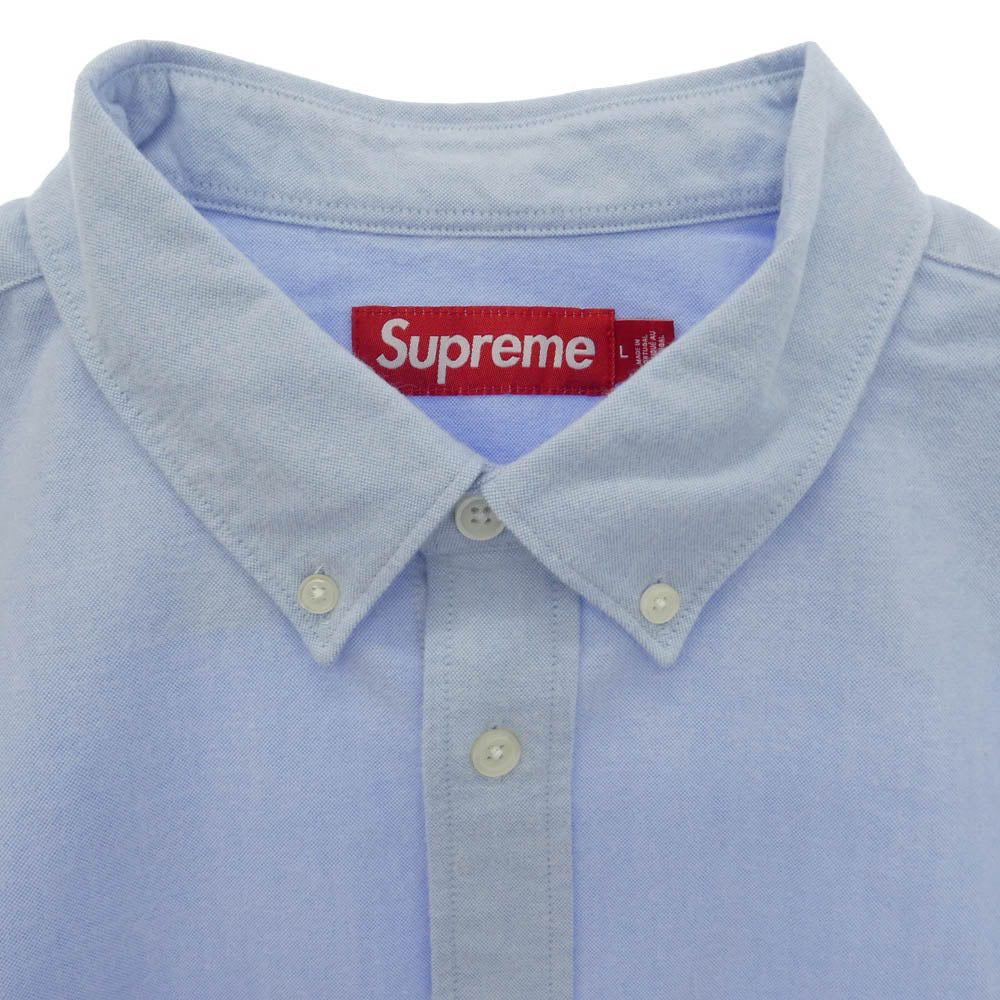 Supreme シュプリーム 25AW Loose Fit Flannel Oxford Shirt ルーズフィット フランネル オックス フォード 長袖シャツ ライトブルー系 L【新古品】【未使用】【中古】