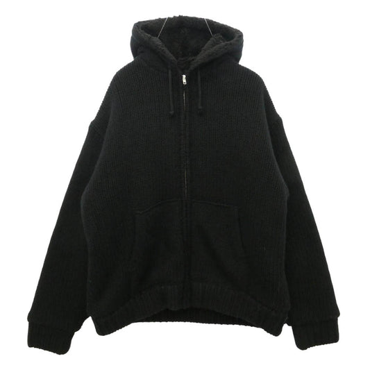 Supreme シュプリーム 25AW Faux Shearling Lined Zip Up Hooded Sweater ジップアップ ニット パーカー ブラック系 L【新古品】【未使用】【中古】