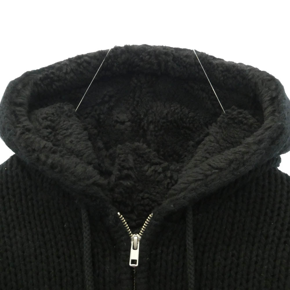 Supreme シュプリーム 25AW Faux Shearling Lined Zip Up Hooded Sweater ジップアップ ニット パーカー ブラック系 L【新古品】【未使用】【中古】