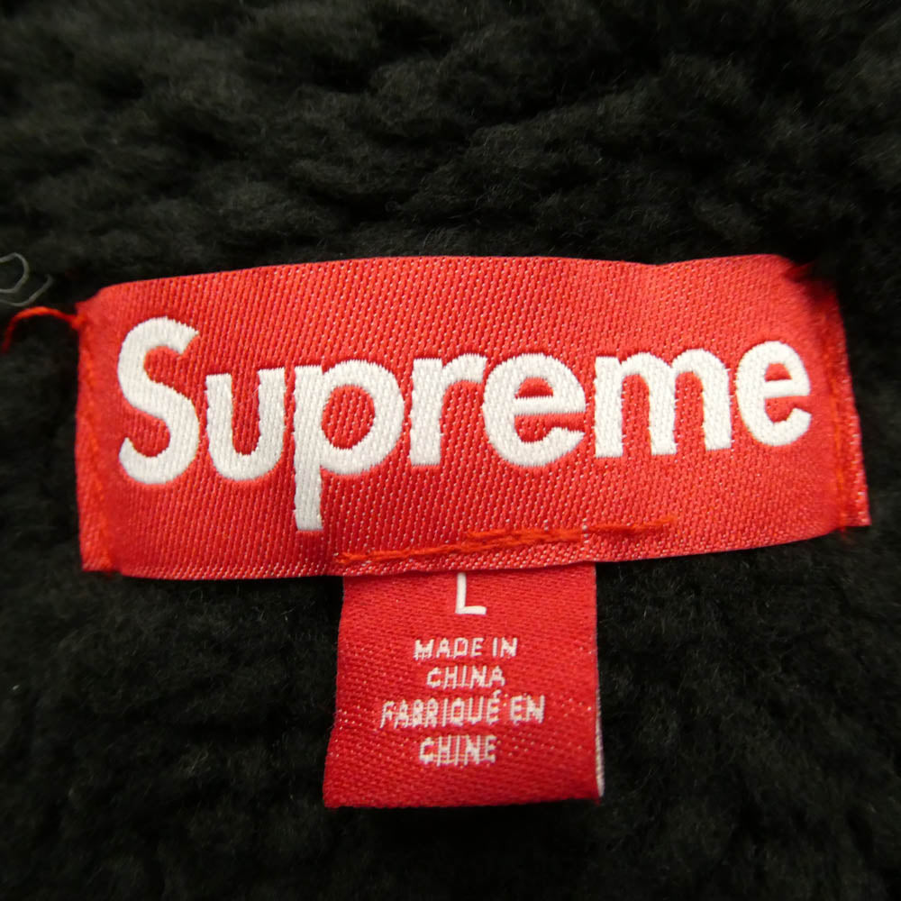 Supreme シュプリーム 25AW Faux Shearling Lined Zip Up Hooded Sweater ジップアップ ニット パーカー ブラック系 L【新古品】【未使用】【中古】